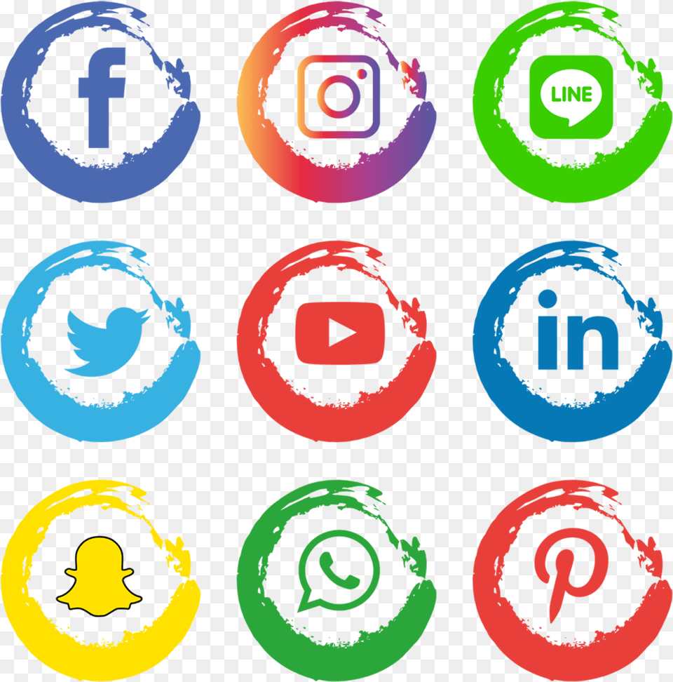 Facebook Instagram Twitter Line Overlay Background Social Media Icon, Text Png
