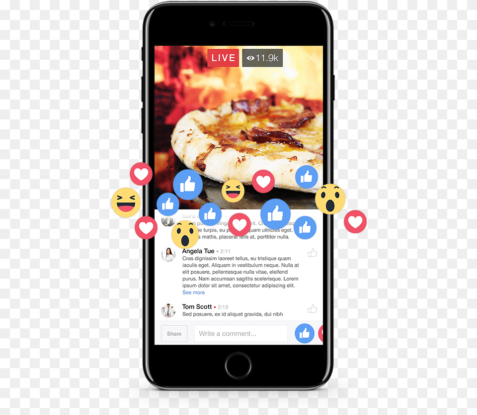 Facebook Live Reactions Poll Facebook Live Mockup, Electronics, Mobile Phone, Phone, Food Free Png Download