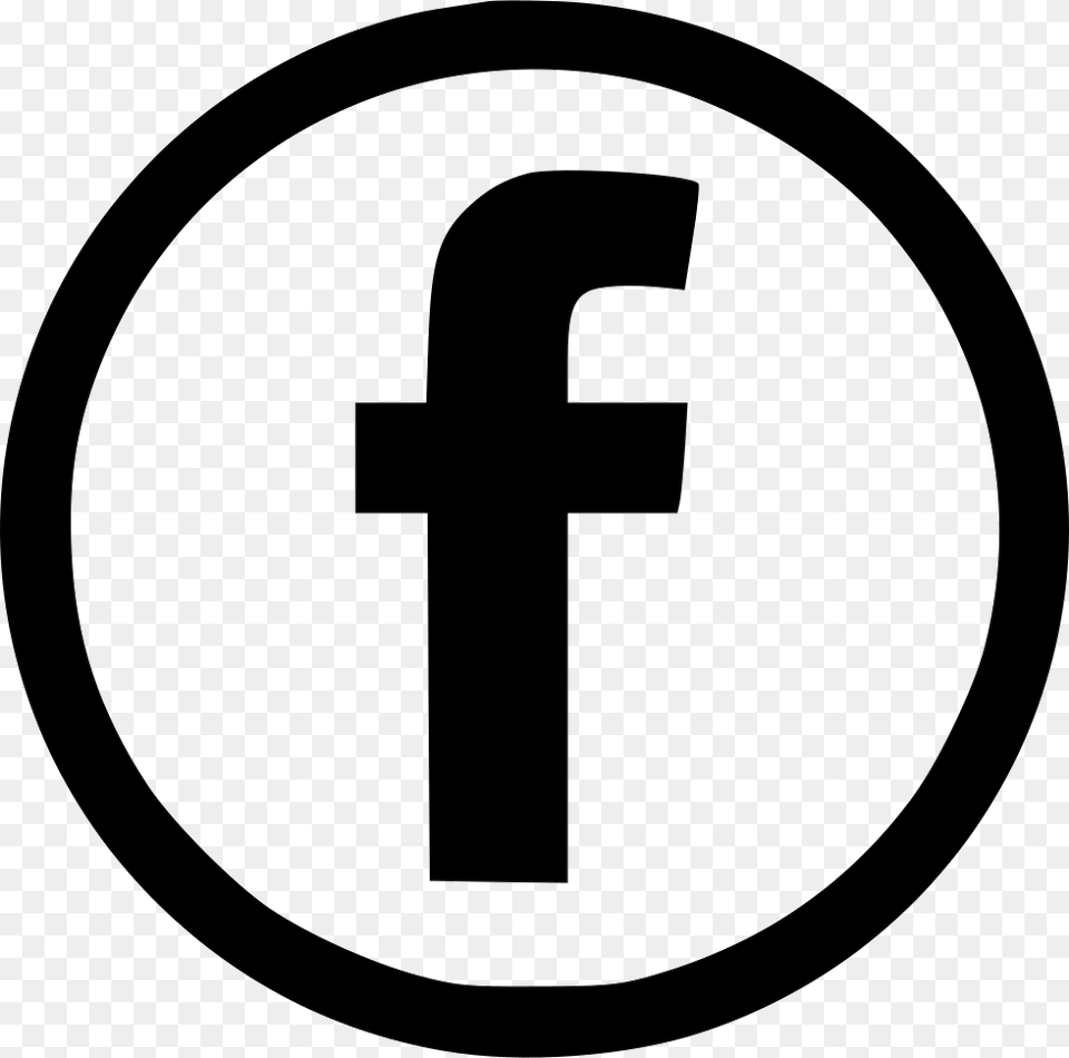 Facebook Logo Black And White Eps Creative Commons Icons, Symbol, Cross, Sign Free Transparent Png
