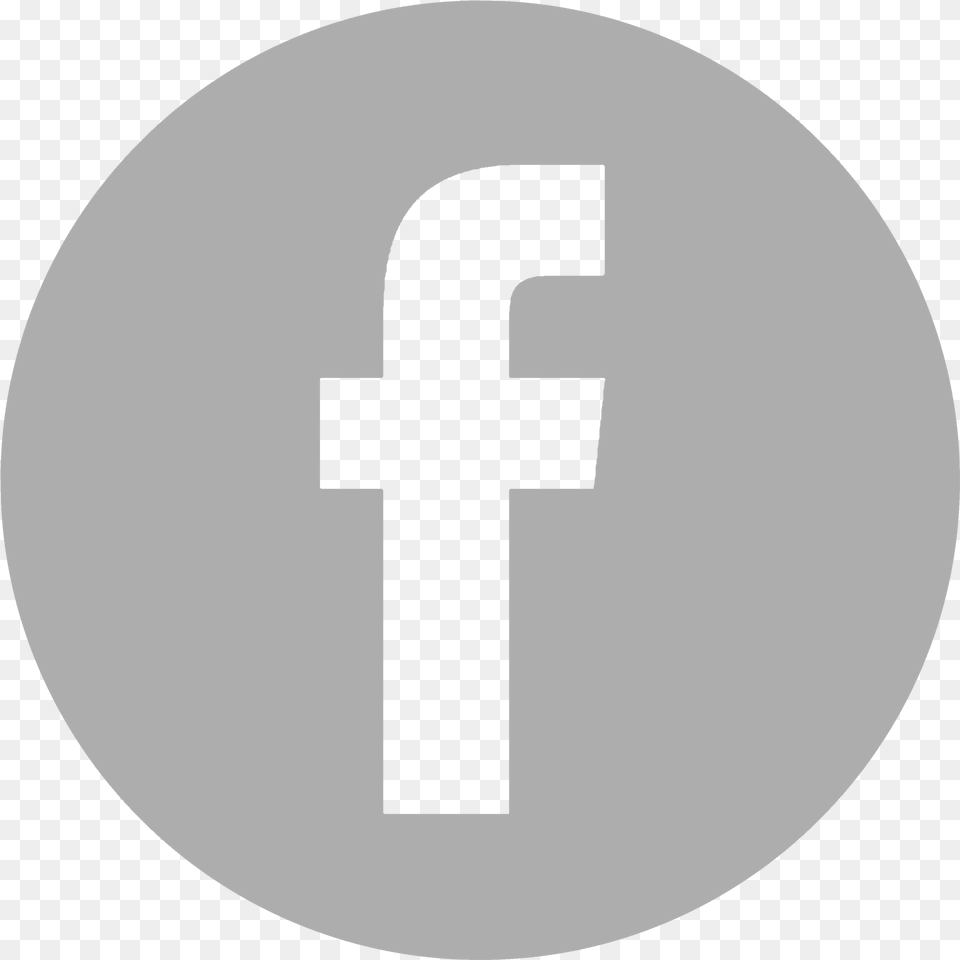 Facebook Logo Grey Round, Cross, Symbol, Text, Number Free Png Download