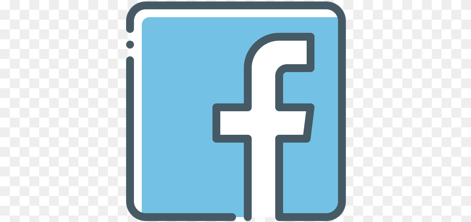 Facebook Logo Icon Of Colored Outline Style Available In Fb Icono, Symbol, Cross, Number, Text Free Png Download