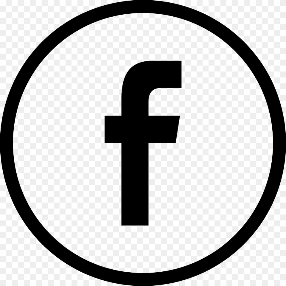 Facebook Logo In Circular Button Outlined Social Symbol, Cross, Sign, Number, Text Png Image