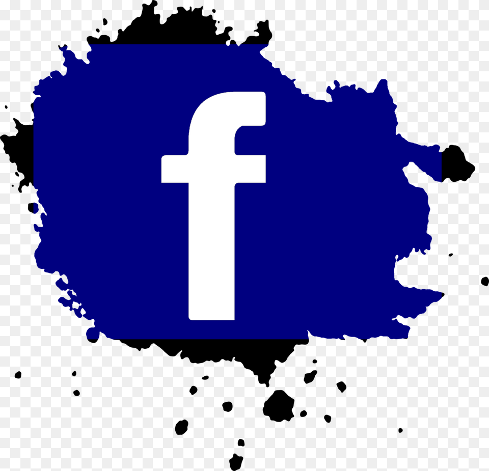 Facebook Media Logo Icon Social Internet Splatter Paint Svg, Cross, Symbol, Text Free Transparent Png