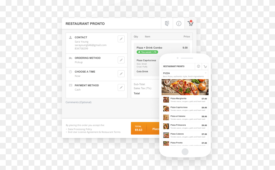 Facebook Ordering System For Restaurants Technology Applications, Text, Food, Pizza, Page Free Png Download