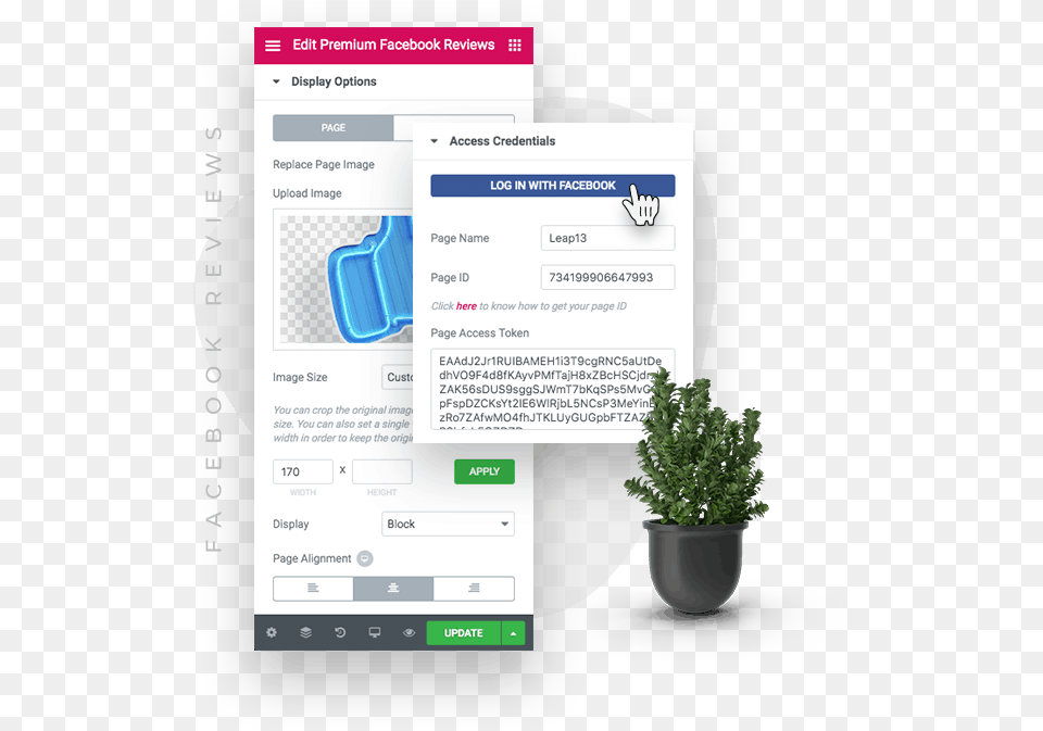 Facebook Reviews Elementor, File, Potted Plant, Plant, Webpage Png