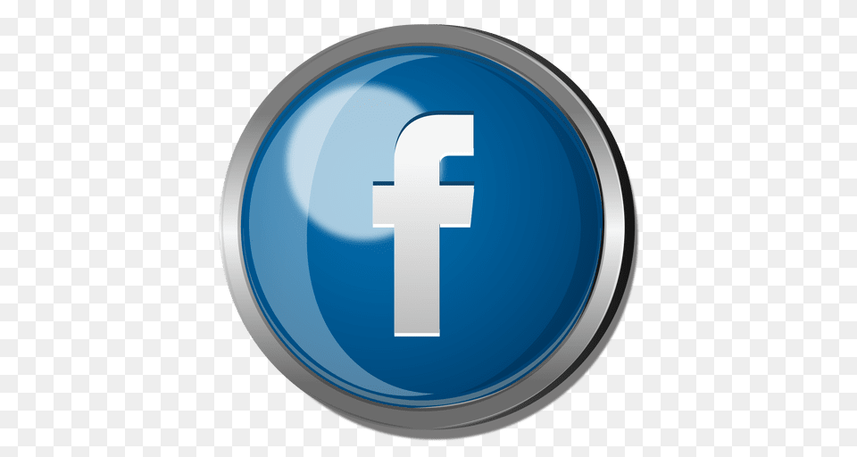 Facebook Round Metal Button, Symbol Free Png