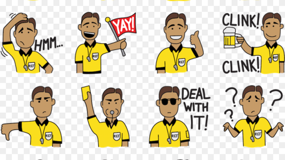 Facebook Stickers The Ref, Male, Person, Boy, Child Png Image