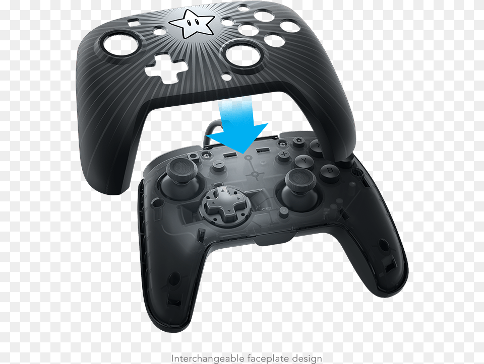 Faceoff Wired Pro Controller Star Mario Faceoff Wired Pro Controller Skin, Electronics, Joystick Free Png Download