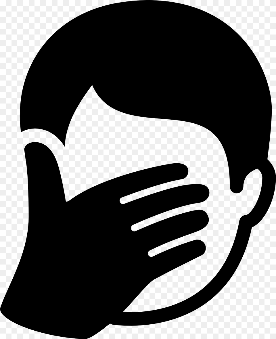 Facepalm Icon, Gray Free Png