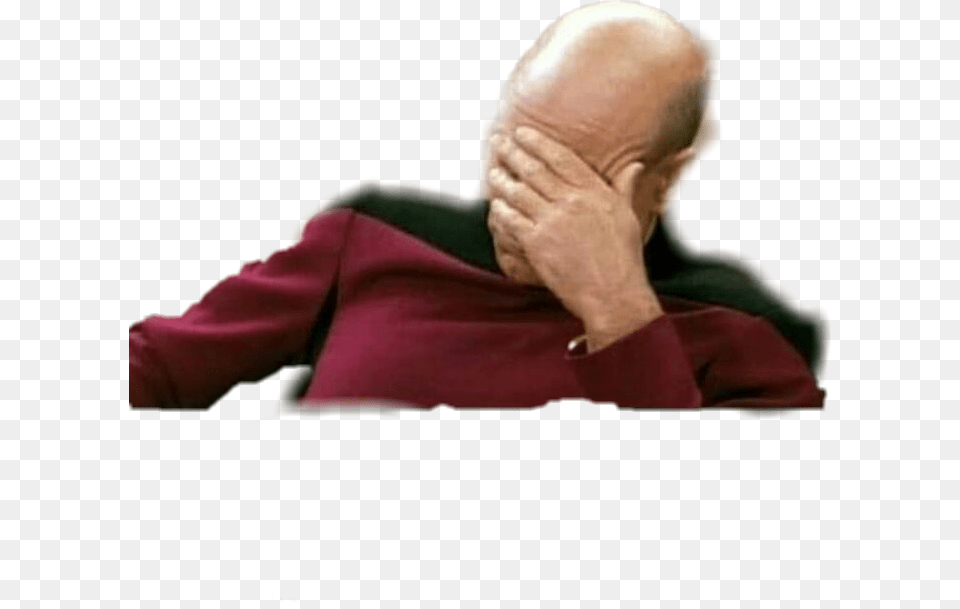 Facepalm Picard Facepalm, Baby, Face, Head, Person Png Image