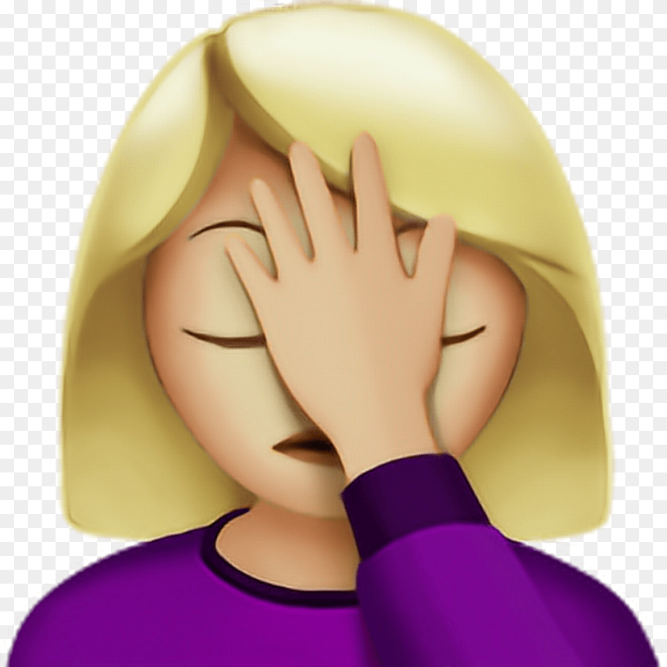 Facepalm Woman Emoji, Clothing, Hat, Hardhat, Helmet Png Image