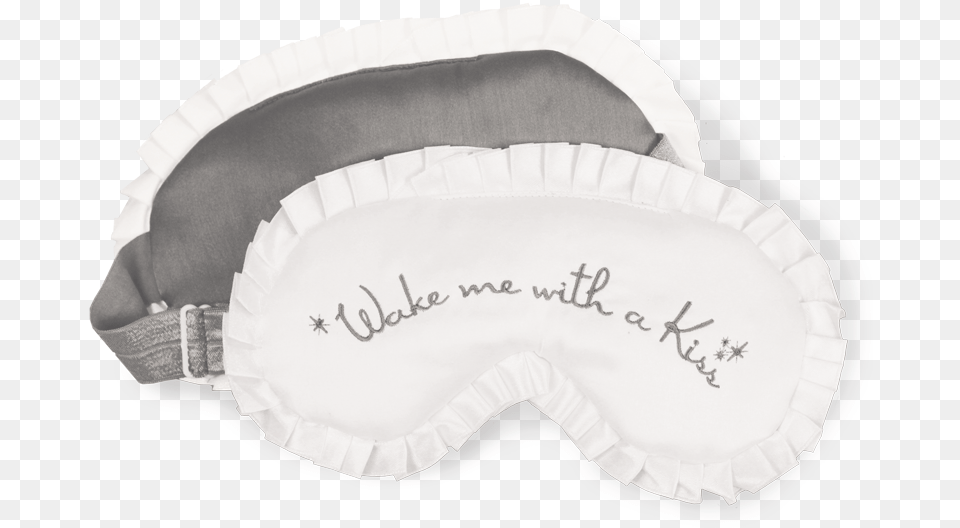 Faceplant Quotwake Me With A Kissquot Satin Sleep Mask Wake Me With A Kiss Satin Sleepmask White Faceplant, Cushion, Home Decor, Clothing, Hat Free Png Download
