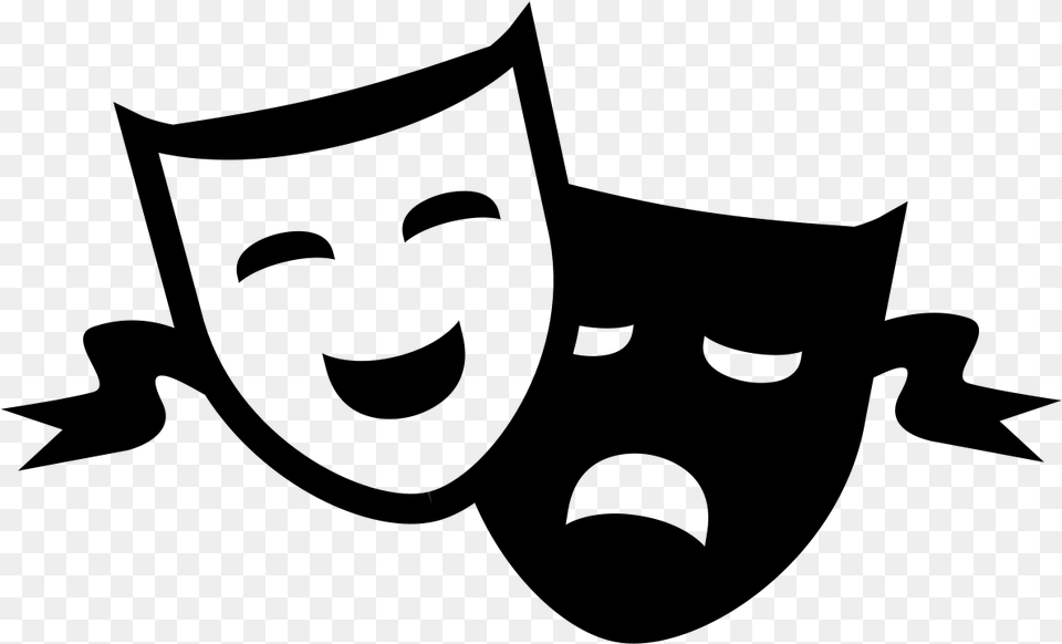 Faces Clipart Drama Mask Transparent Background Theatre Masks, Gray Png Image