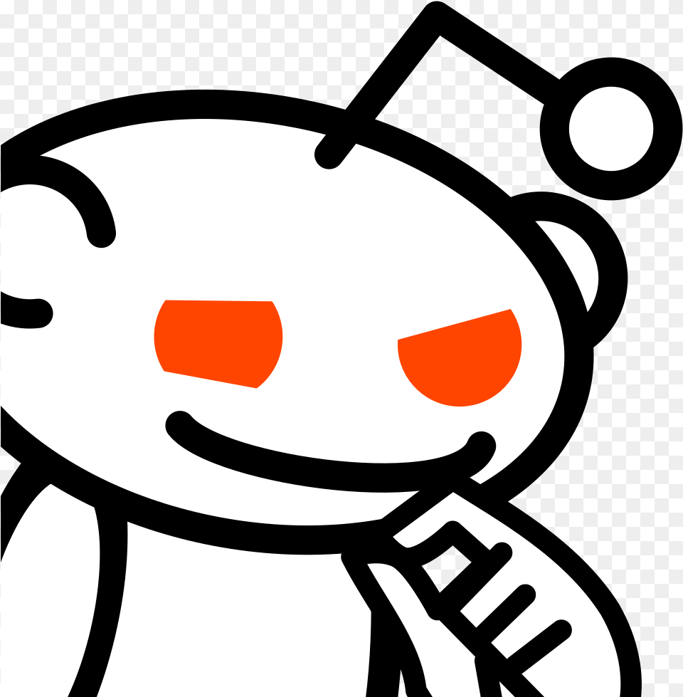 Facial Expression Black And White Nose Head Reddit Snoo, Stencil Free Transparent Png