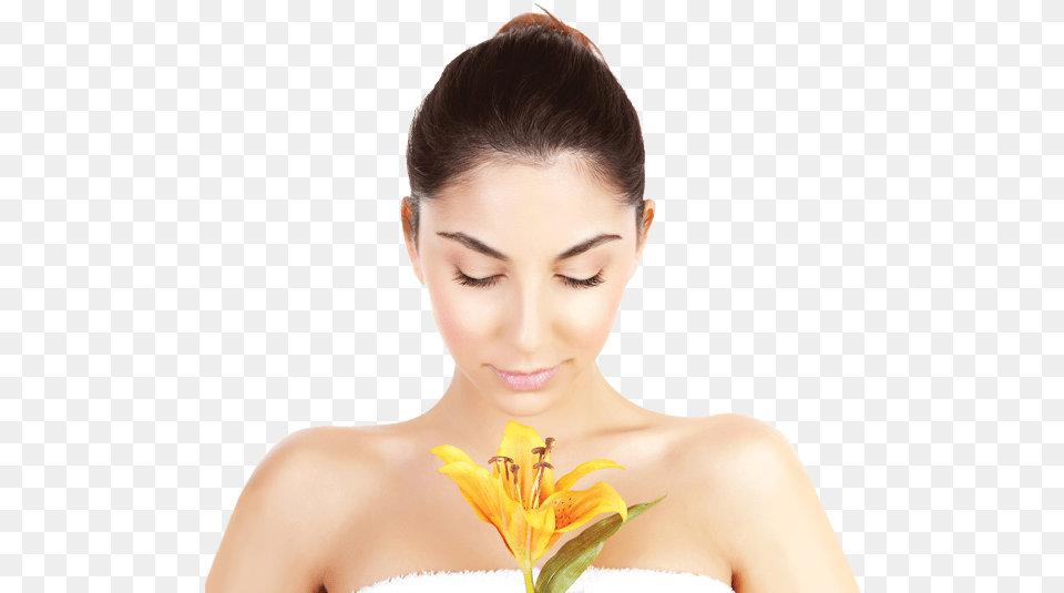 Facials Solana Day Spa Beauty Face With Flower, Head, Smelling, Person, Wedding Free Png Download