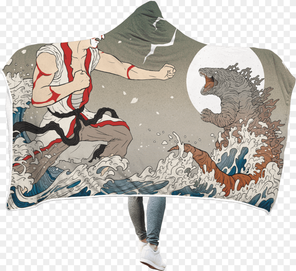 Facing With Sea Monster Custom Hooded Blanket Active Tank, Clothing, T-shirt, Vest, Person Png Image