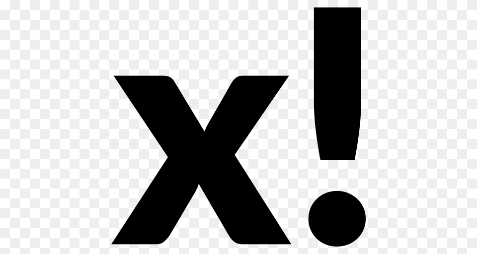 Factorial Factorial Sign Math Mathematics X Factorial Icon, Gray Free Png Download