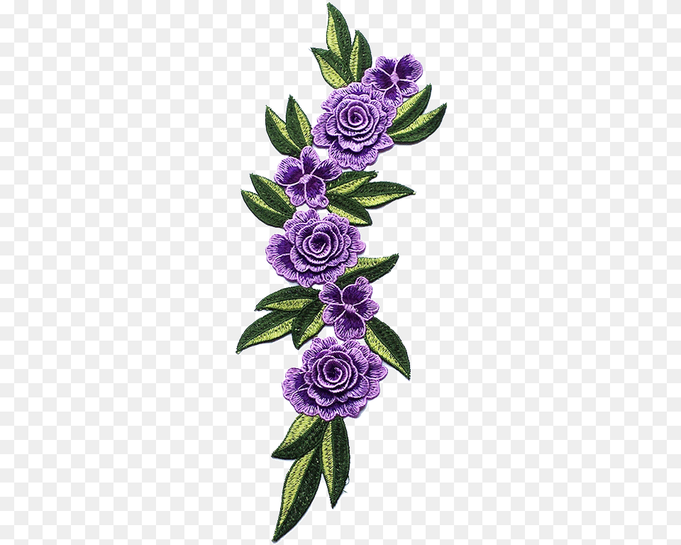 Factory Custom Flower Embroidered Purple Embroidered Rose, Pattern, Plant, Art, Floral Design Free Transparent Png