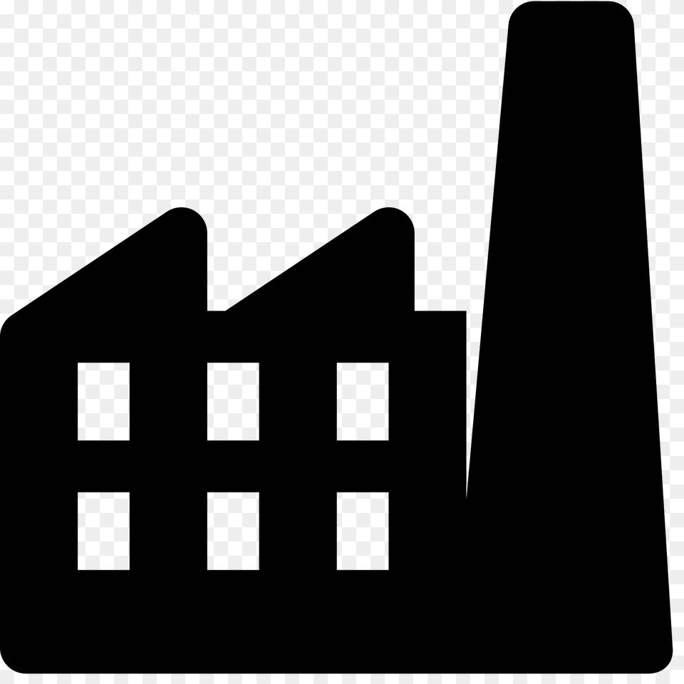 Factory Icon, Gray Free Transparent Png