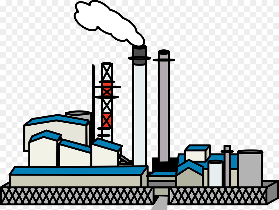 Factory Industry Clipart, Architecture, Building, Power Plant Png Image