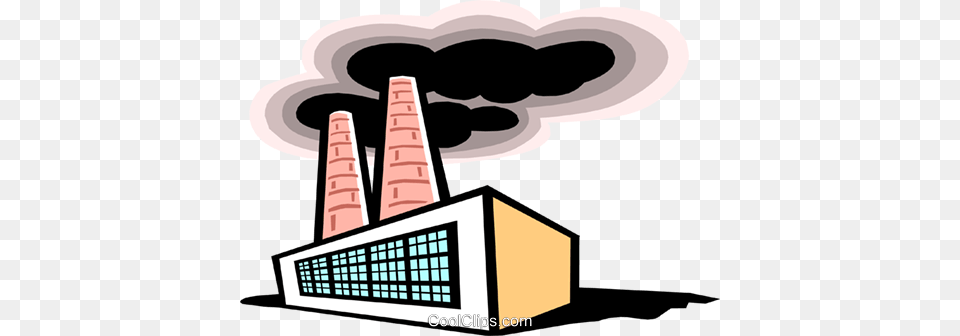 Factory Royalty Vector Clip Art Illustration, Architecture, Building, Power Plant Free Png