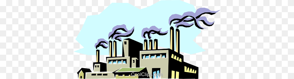 Factory Royalty Vector Clip Art Illustration, Architecture, Building, Pollution, Person Free Png Download