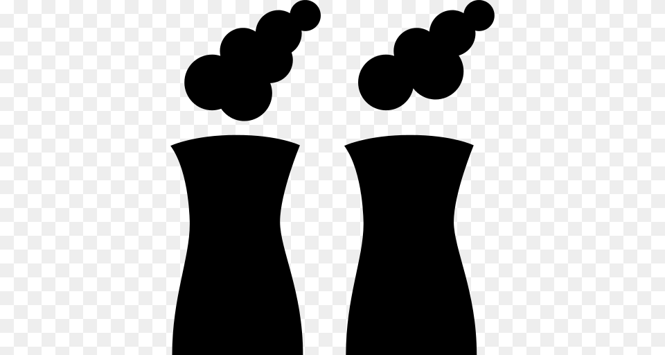 Factory Towers Spreading Smoke Icon, Gray Png