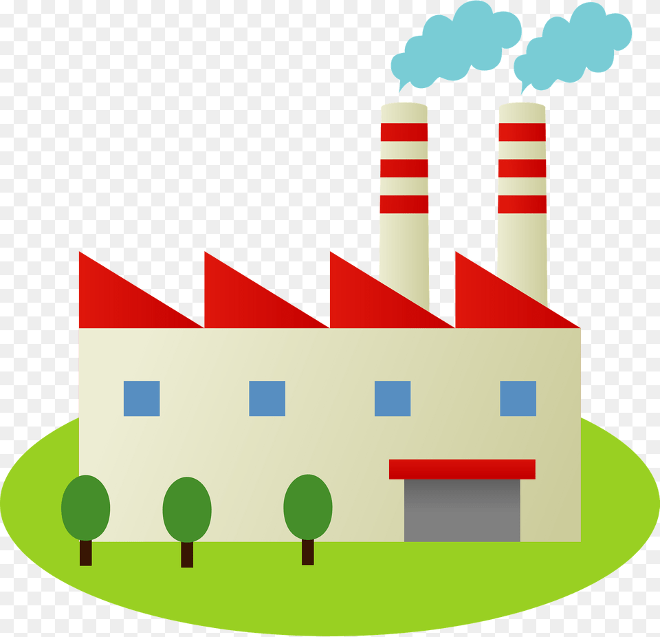 Factory With Smokestacks Clipart, Architecture, Building, Power Plant Free Transparent Png