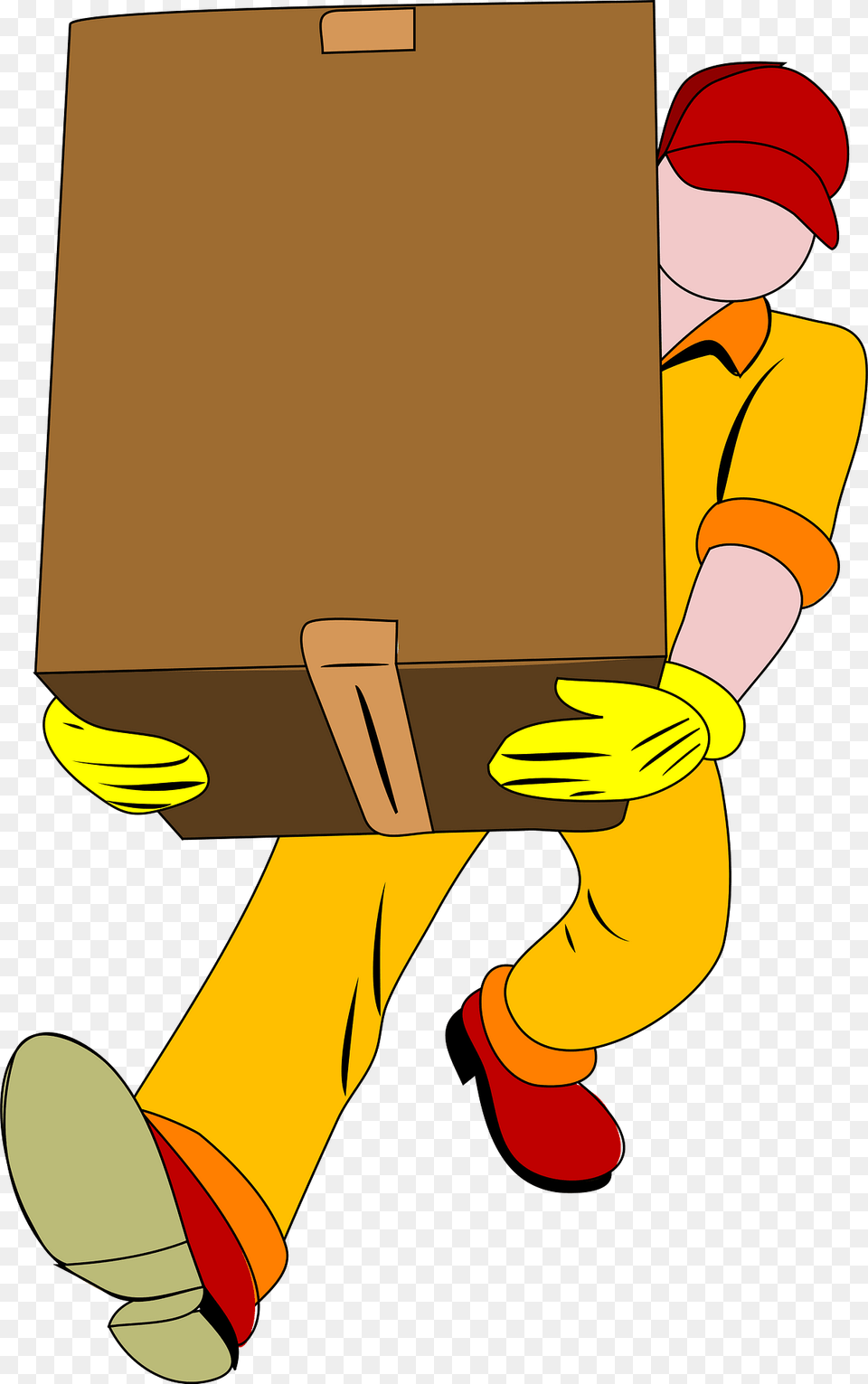 Factory Worker Carrying A Box Clipart, Baby, Person, Cardboard, Carton Png Image