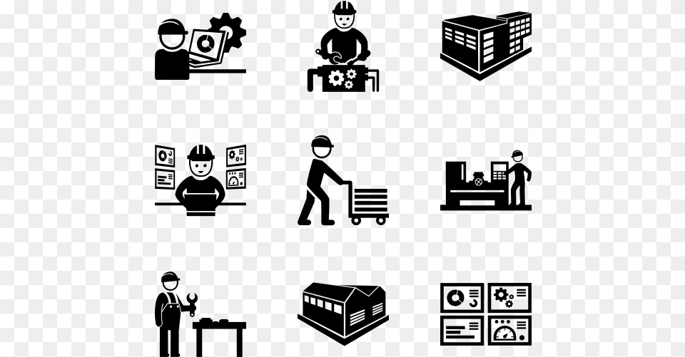 Factory Worker Icon, Gray Png Image