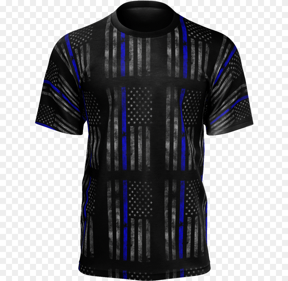 Faded American Flag Shirt With Thin Blue Line Thin Blue Line Note Cards, Clothing, T-shirt Free Png Download