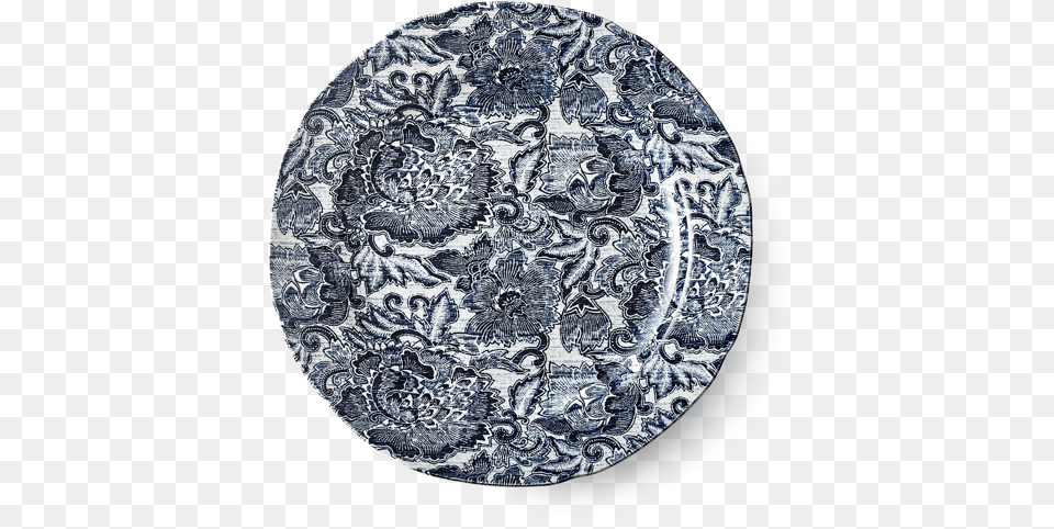 Faded Peony Dinner Plate Indigo Plate, Art, Home Decor, Porcelain, Pottery Free Png Download
