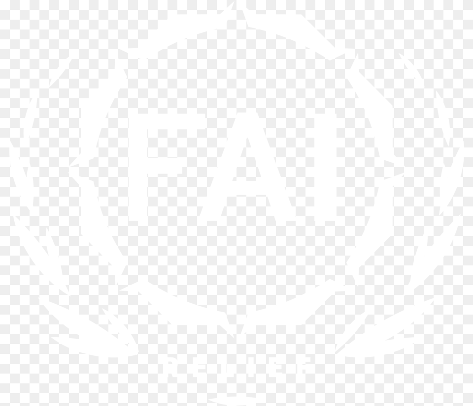Fai Relief White 32bit No Tm Johns Hopkins Logo White, Emblem, Symbol, Stencil, Animal Png