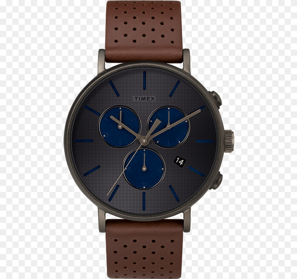 Fairfield Chronograph Supernova 41mm Leather Strap Timex Watch, Arm, Body Part, Person, Wristwatch Free Png