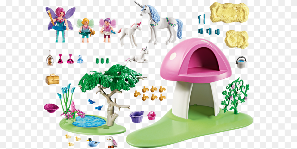 Fairies With Toadstool House Playmobil 6055 Fairies With Toadstool House, Child, Female, Girl, Person Png Image