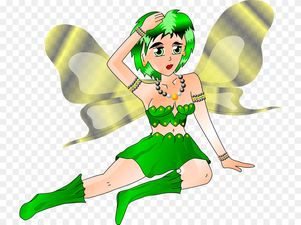 Fairy, Person, Green, Clothing, Costume Free Png