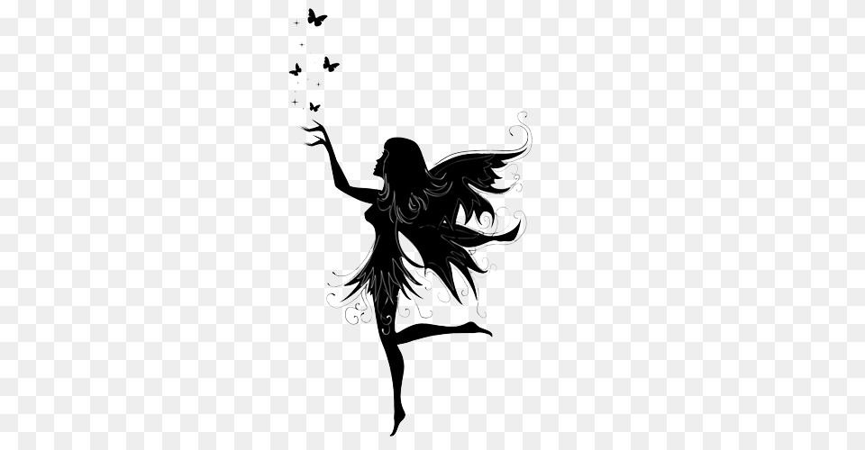 Fairy, Silhouette, Adult, Dancing, Female Free Png
