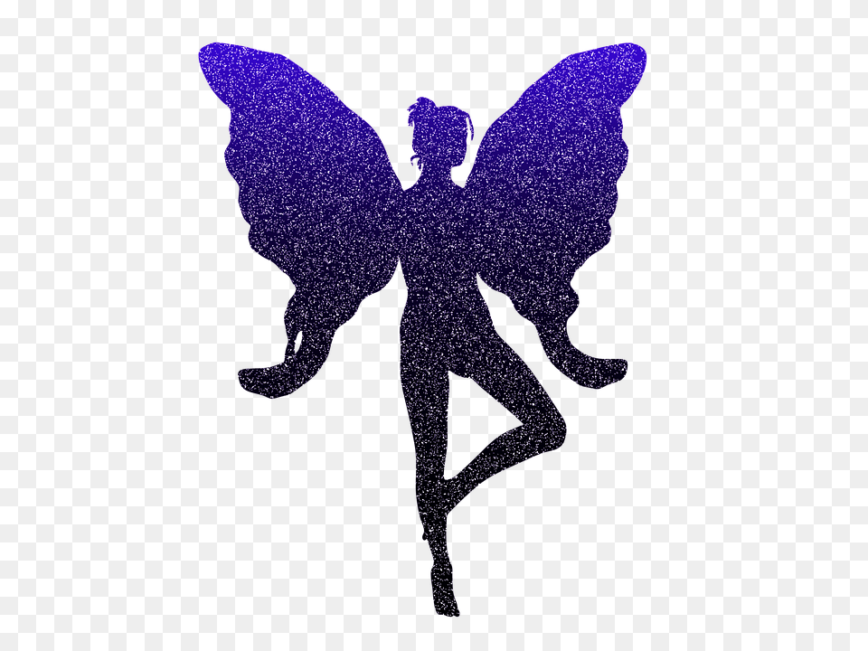 Fairy, Purple, Silhouette, Lighting, Animal Png Image