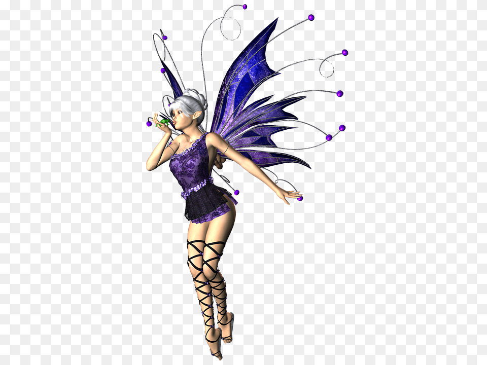 Fairy, Dancing, Purple, Person, Leisure Activities Png Image