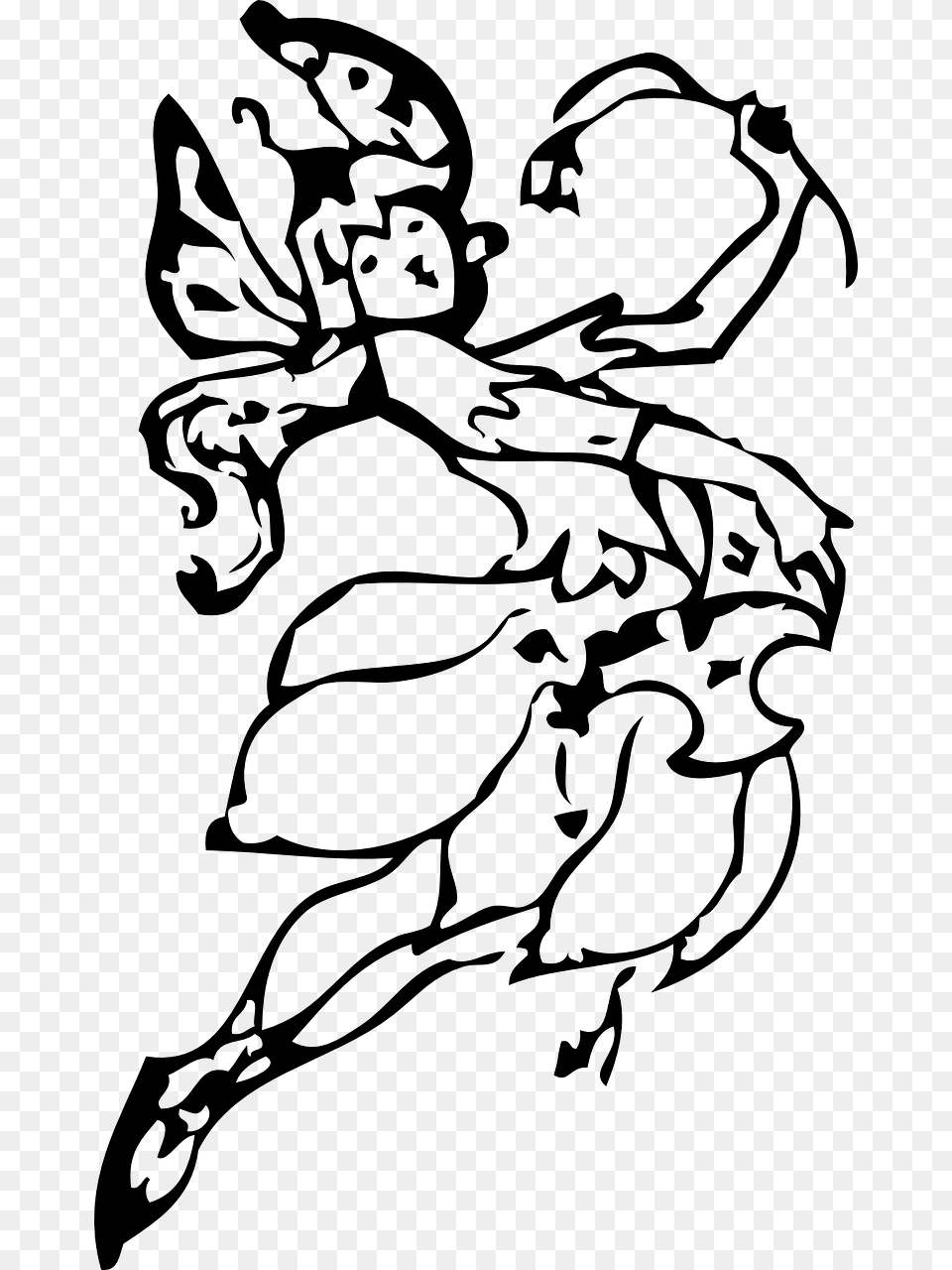 Fairy, Gray Free Transparent Png
