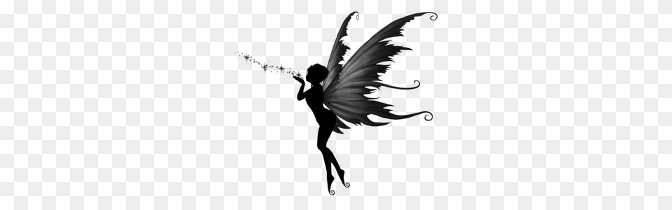 Fairy, Silhouette, Stencil, Person, Dancing Png