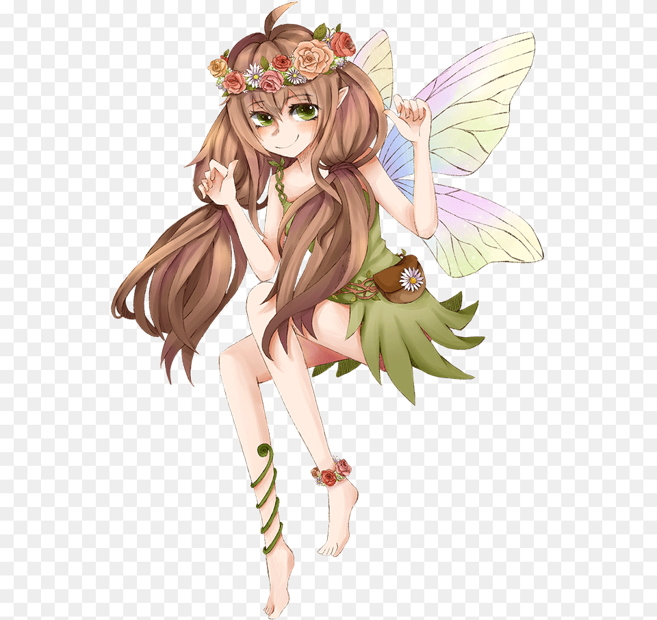 Fairy Animated Flowers Fairy Anime Flower, Book, Comics, Publication, Adult Png Image