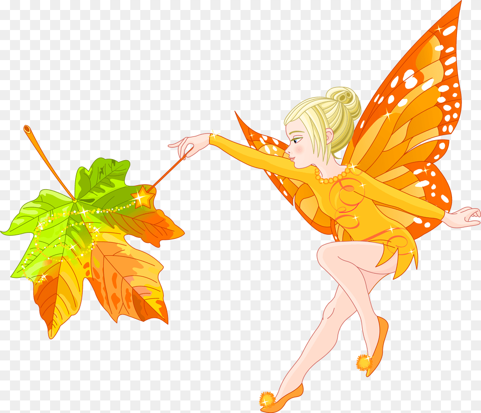 Fairy Autumn Fairy Free Clipart, Leaf, Plant, Baby, Person Png