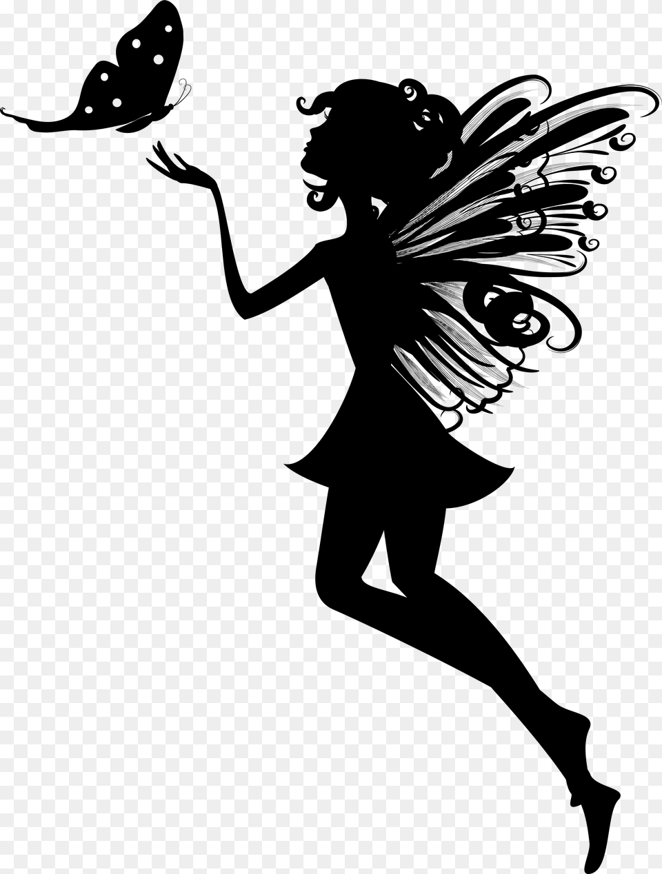 Fairy Clip Art, Gray Png