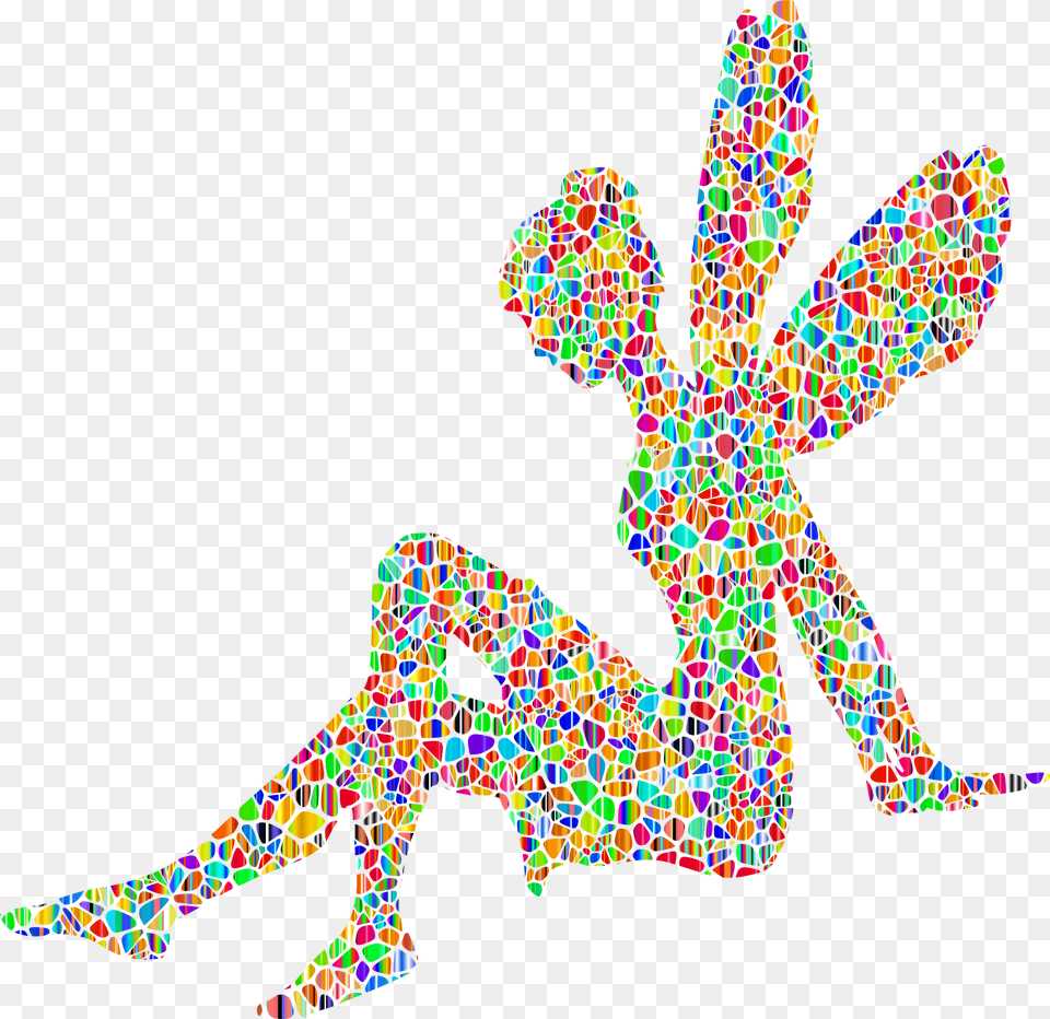 Fairy Clipart Background Fairy Silhouette, Art, Mosaic, Tile, Person Free Png Download