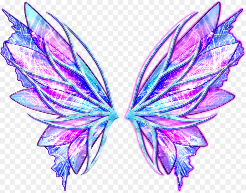 Fairy Fairywings Colorful Colorfulwings Angelwings Winx Club Onyrix Wings, Accessories, Purple, Light, Neon Png