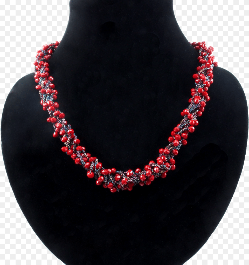 Fairy Lights Inspired Designer Red Crystal Necklace Necklace, Accessories, Bead, Bead Necklace, Jewelry Png