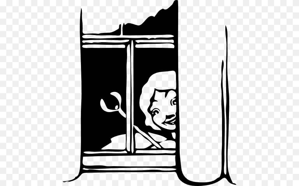 Fairy Peeking In Window Clip Art, Stencil, Baby, Face, Head Png