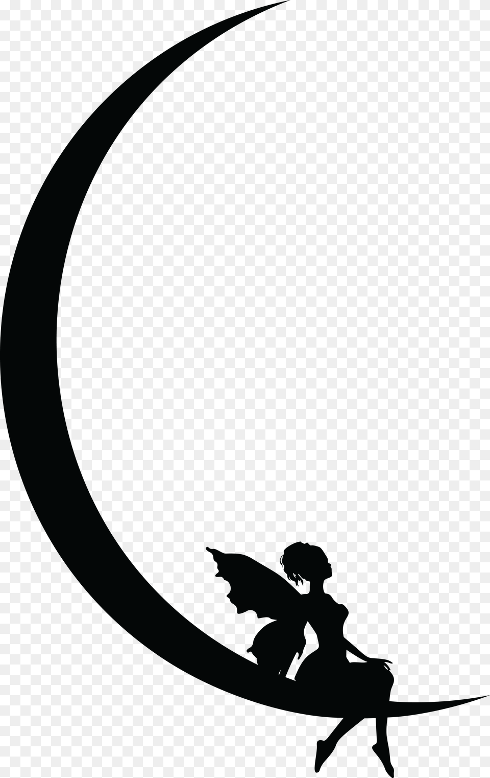 Fairy Resting On Crescent Moon By Yatheesh Clip Arts Crescent Moon And Fairy, Sword, Weapon Free Png Download