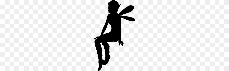 Fairy Silhouette Clip Art Free, Gray Png